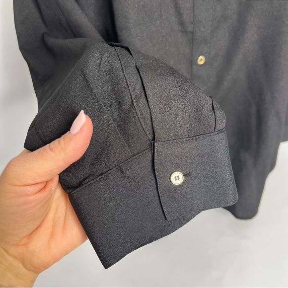 Calvin Klein Black& Gold Long Sleeve Button Down Blouse Size Large - Picture 13 of 13
